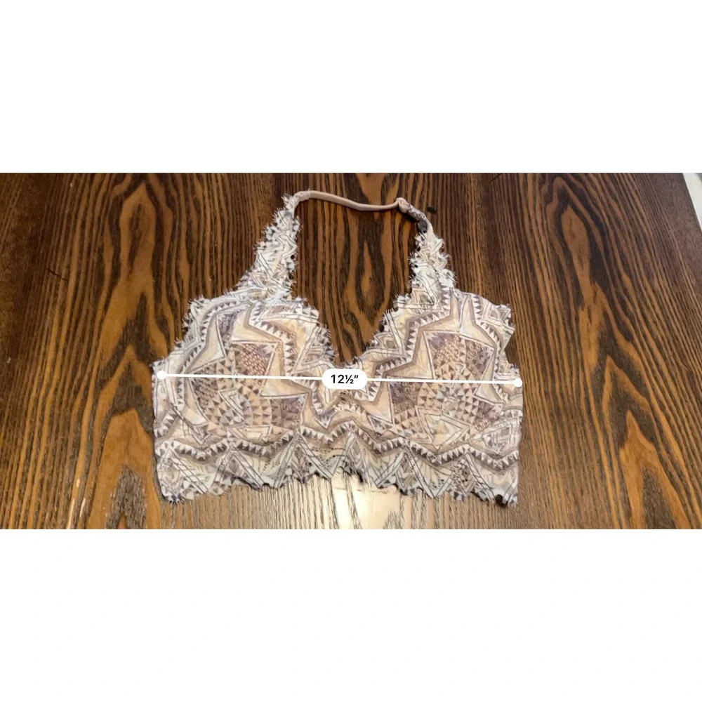 Victoria's Secret Pink lace bralette lightly lined Womens S Aztec halter bra EUC